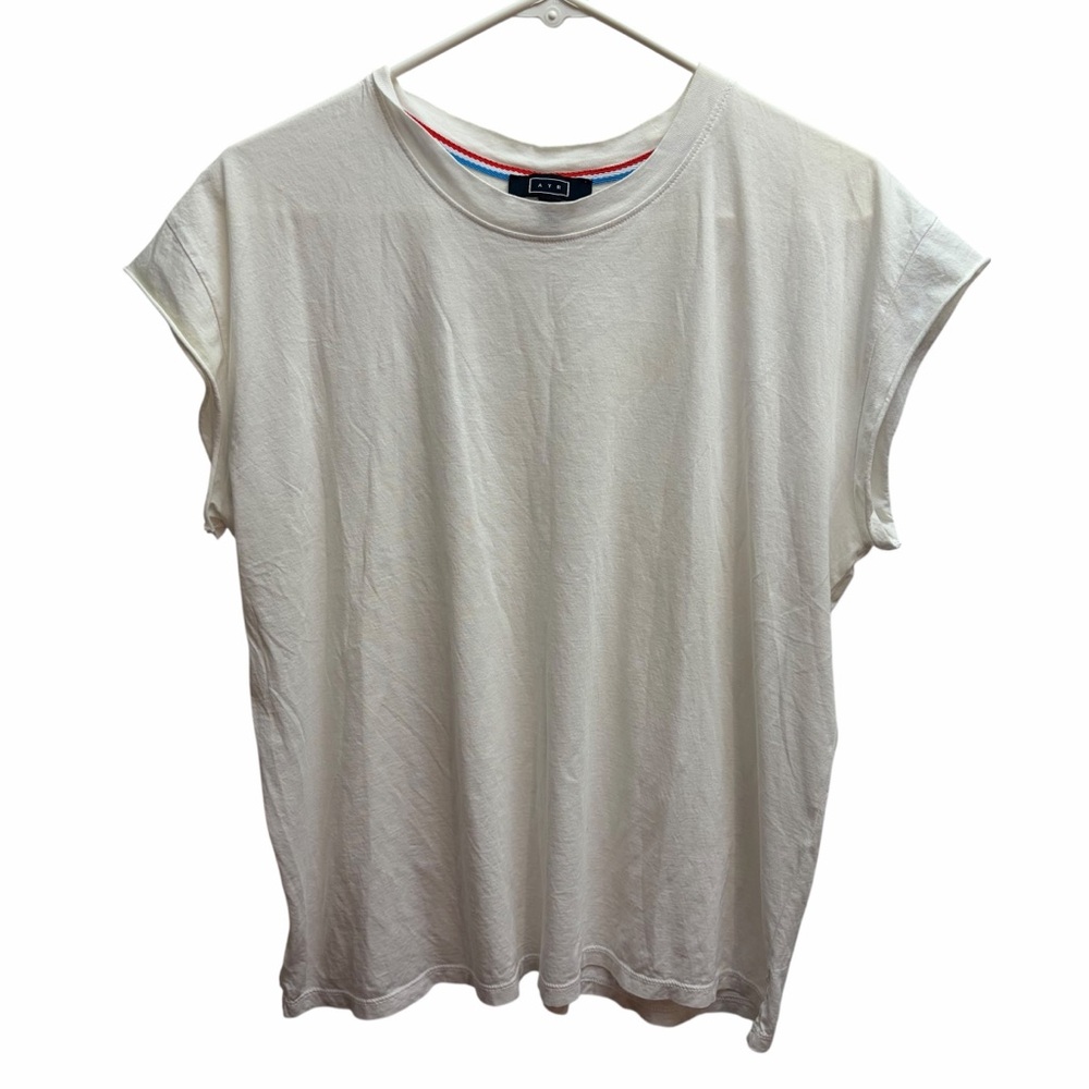 AYR Pima Cotton White Relaxed Cap Sleeve Tee